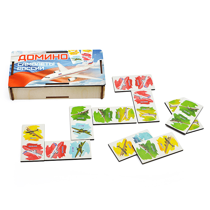 Домино "Ссамолеты России" (ХДФ) в термоусадке