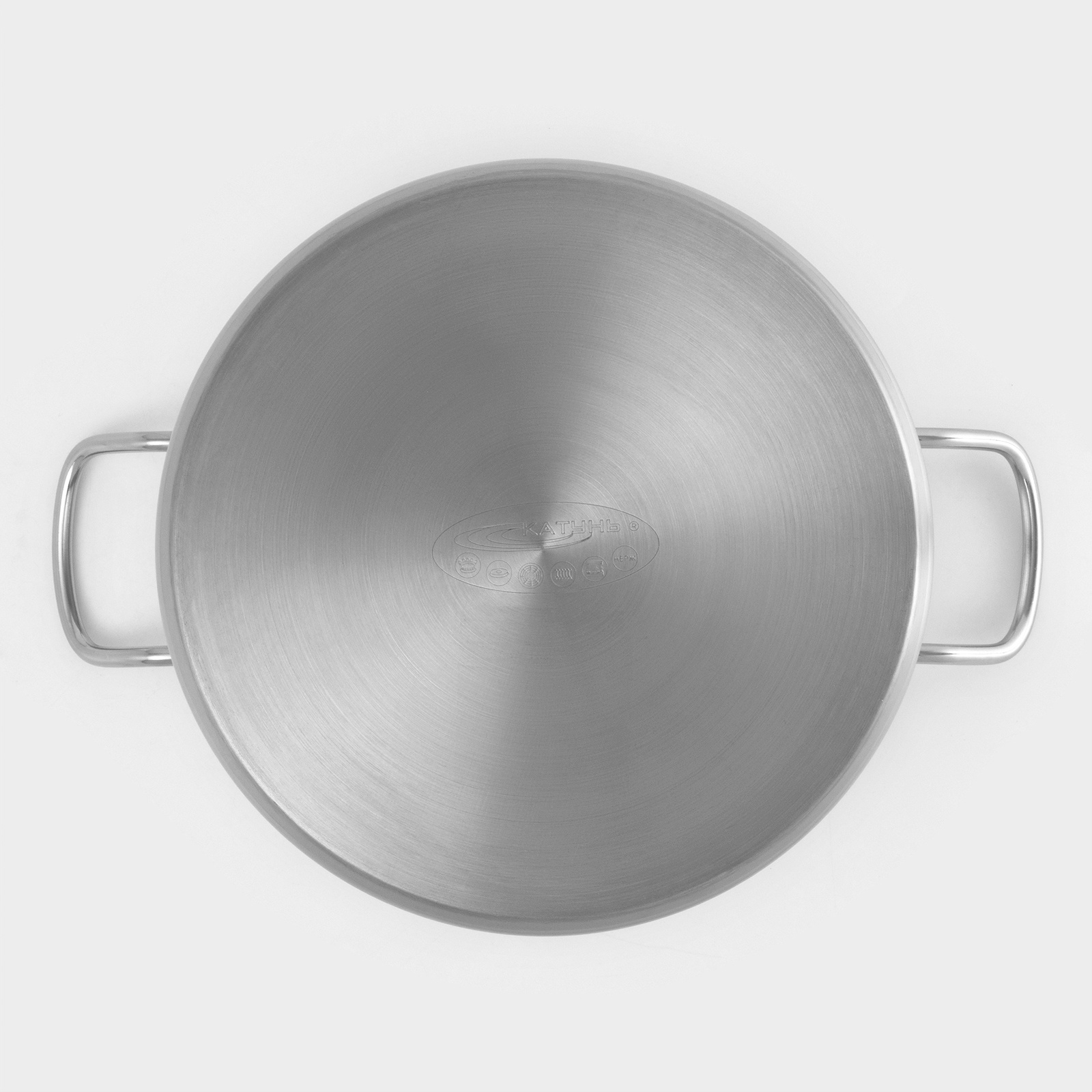 Кастрюля Катунь «Общепит», 11 л, d=26 см, с крышкой, капсульное дно, индукция, нержавеющая сталь, хромированный