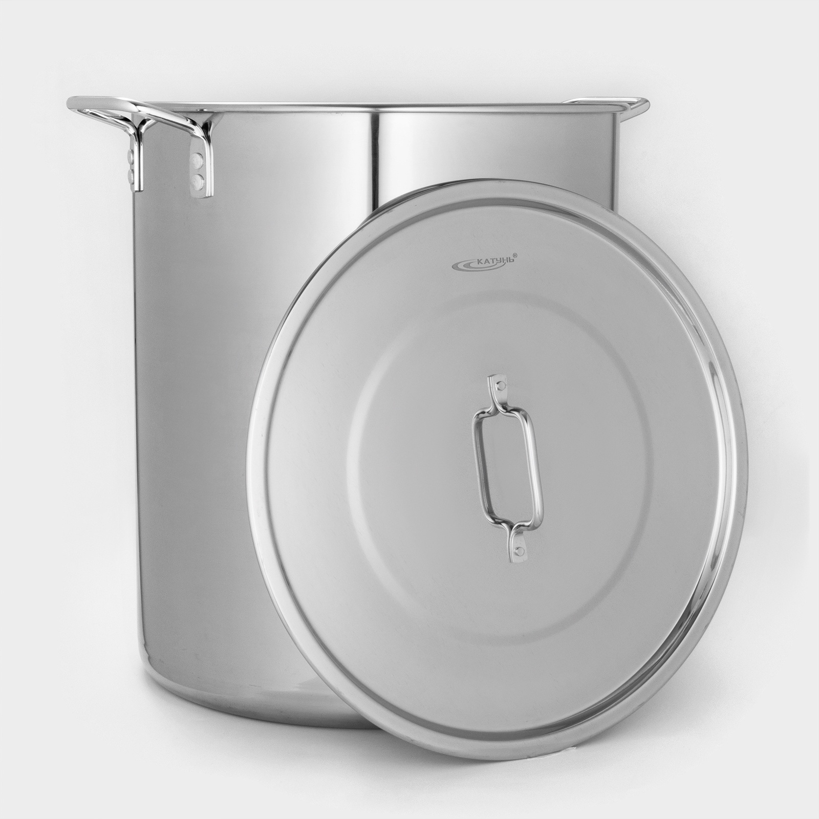 Котёл Катунь «Общепит», 50 л, d=40 см, h=45 см, с крышкой, нержавеющая сталь, хромированная